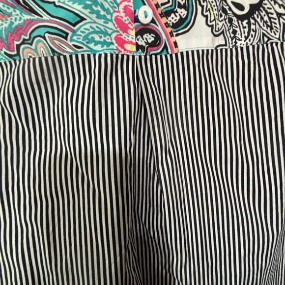 Chicos Sleeveless Cotton  Pocket Multi Print Fabrics Button up Shirt 2 - Picture 5 of 10